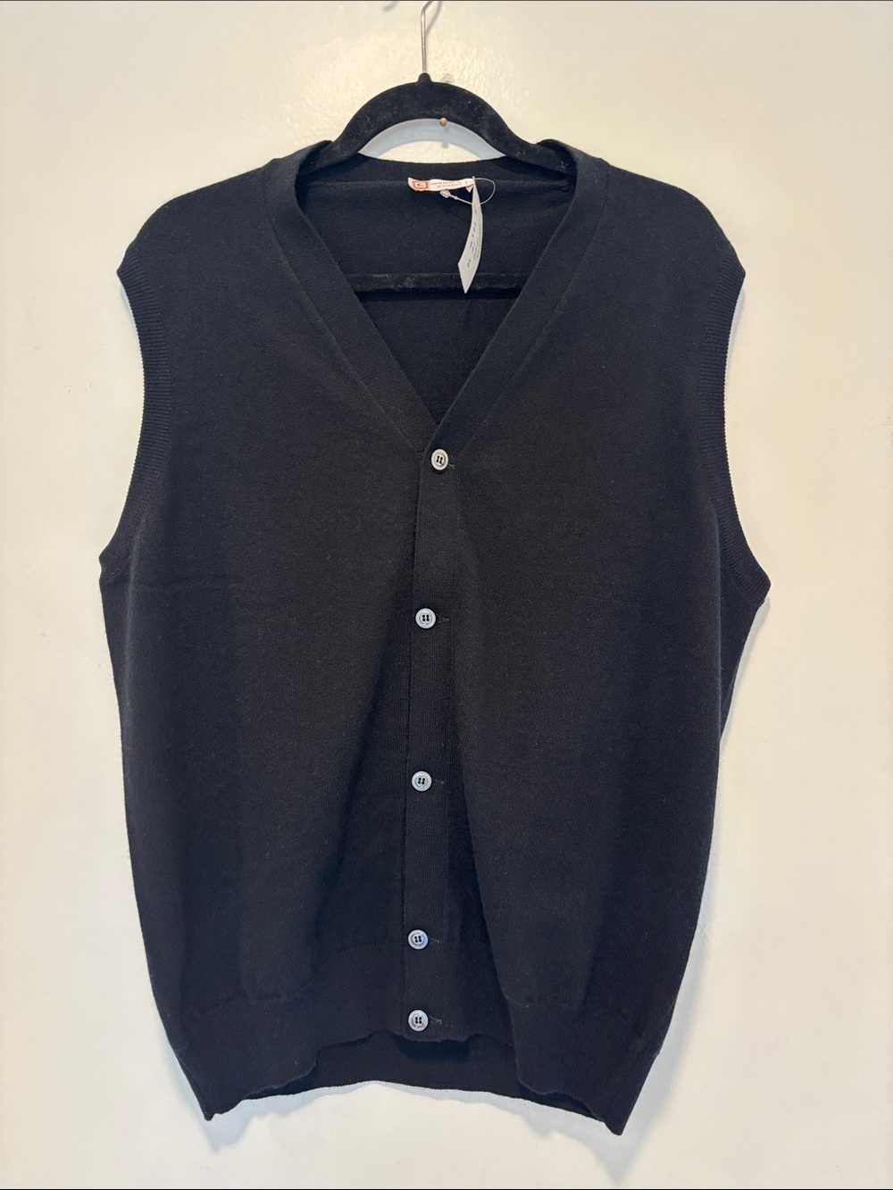 Giorgio's Palm Beach Black Cashmere Men's Button Vest Size 54 (Italy)